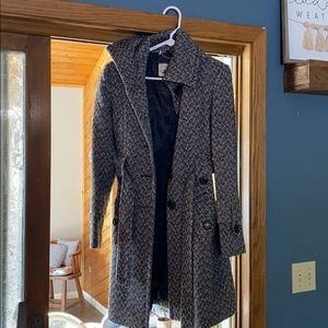 Black and white peacoat